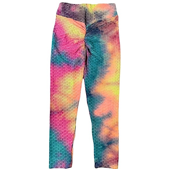 Zrucci size large pastel tie dye honeycomb tiktok booty lift leggings NWT - Picture 10 of 16